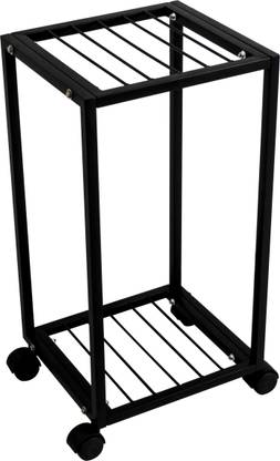 D&V ENGINEERING 2 Tier Water Dispenser Stand for 20~25 Litre Bottle, Cans or Jars with Wheels Iron Kitchen Trolley