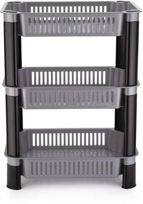 PAVANTIQUE Containers Kitchen Rack Plastic 3-Tier Plastic Storage Rack