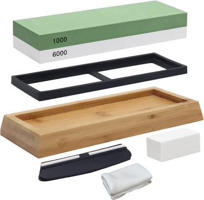 HANNEA Knife Sharpeners for Kitchen 1000/6000 Double Side Sharpener Stone for Kitchen Knife Sharpening Stone