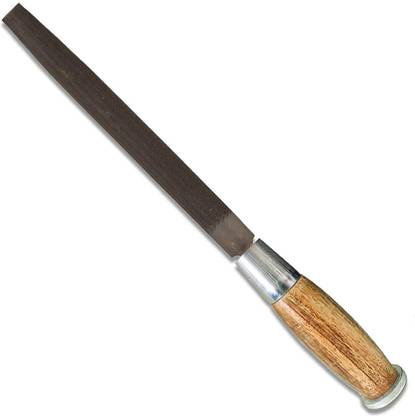 AMB Wooden Handle Steel Cut Half Round File 8 Inches Knife Sharpening Steel