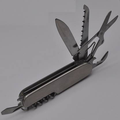 Xydrozen Multifunctional Folding Pocket Swiss Army Knife-Silver 11 Function Multi Utility Swiss Knife