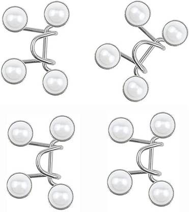 Suqin Pack Of 4 White Pin for Tucking and Tightening Waistline Pearls Buttons