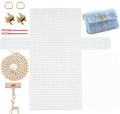 HASTHIP Mesh Clear Plastic Canvas Sheets DIY Knitting Crochet Bags Kit Mesh Plastic Knitting Pin