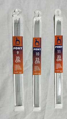 DesignVed PONY DOUBLE POINTED KNITTING NEEDLES (9, 10 AND 11) Knitting Pin