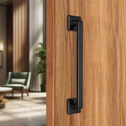 LAPO Cool Door Handles for Main Door /glass Door Handle(12 inches,Black Finish) Zinc Door Handle