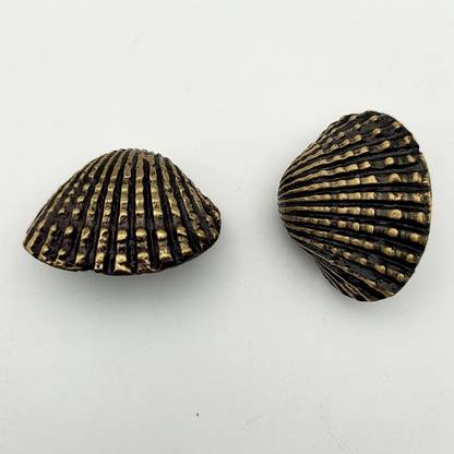 ABVIN Solid Antique Brass Shell Knobs Unique Drawer Cabinet Pulls Beautiful Decorative Brass Cabinet/Drawer Handle