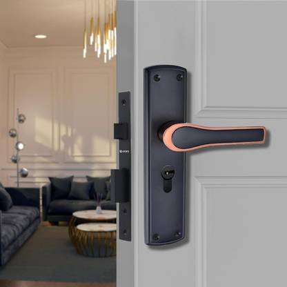 Elara Mortise Handle High-Security Door Lock for Main Door (EZ-14 Black) Zinc Door Handle