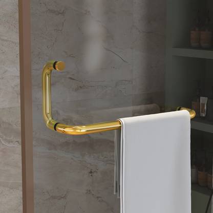 Plantex Shower Door Handl/Towel Bar Combination/Towel Holder for Glass Shower Door Stainless Steel Door Handle