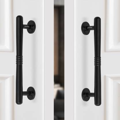 Plantex Main Door Handle/8 Inch Pull-Push Handle/Door Handle - Pack of 2 (Black) Stainless Steel Door Handle