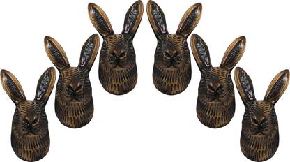 INDIAN ARTISANS RABBIT KNOBS FOR DRAWERS/CABINETS/ SET OF 6 Iron Cabinet/Drawer Handle