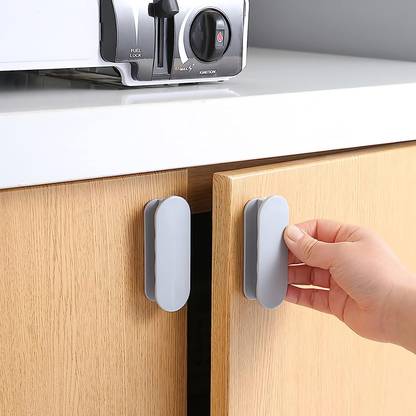 SHIDHMI Plastic Self Adhesive Pull Handles Stick On Funiture No Drilling Screw Removable Plastic Cabinet/Drawer Handle