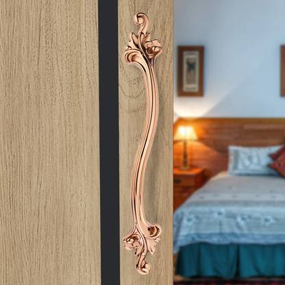 GLOXY Flower Design 1 Main Door Handle Decorative Push & Pull Knocker (14 inch) Aluminium Door Handle