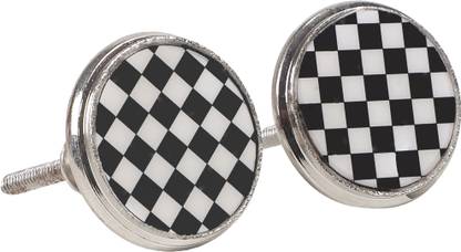 Two Moustaches Chess Steps Design Metal Knobs, Knobs for Cabinets, Pack of 2 Iron Cabinet/Drawer Handle