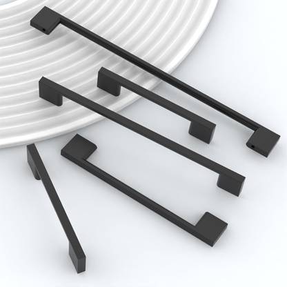 GS Gujarat Modular Kitchen Cabinet Matt Black Handle 4 Inche Door Handles Pack of 6 Stainless Steel Door Handle