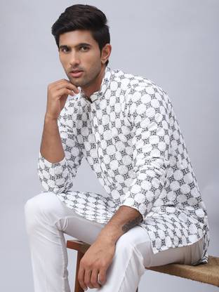 Jompers Men Printed Straight Kurta