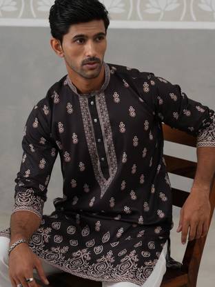 Jompers Men Printed Straight Kurta