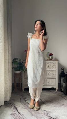 PRIYANSHI ENTERPRISE Women Chikan Embroidery A-line Kurta