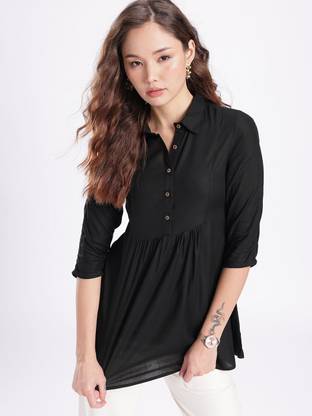 fusion by glitchez Women Solid A-line Kurta