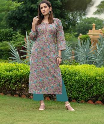 RR SA KURTIS Women Printed Straight Kurta