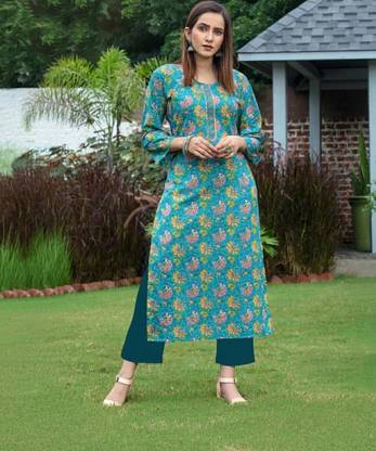 RR SA KURTIS Women Printed Straight Kurta