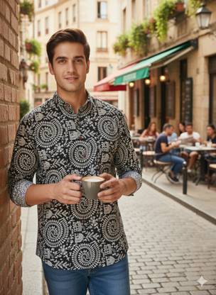 newbalaji Men Printed Straight Kurta