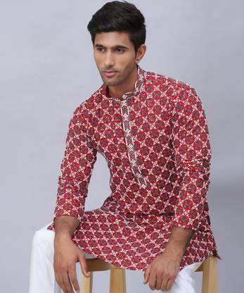 Jompers Men Printed Straight Kurta