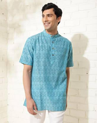 Fabindia Men Printed Straight Kurta