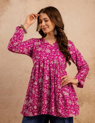 Mialo fashion Women Floral Print Flared Kurta