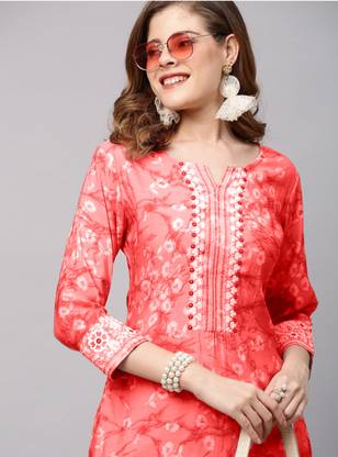 Wawlooks Women Printed Straight Kurta