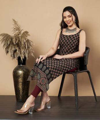 VBUYZ Women Printed Straight Kurta