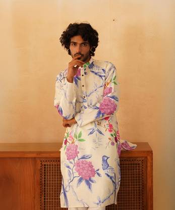 Jompers Men Printed Straight Kurta