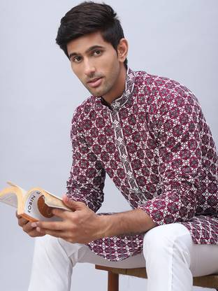 Jompers Men Printed Straight Kurta