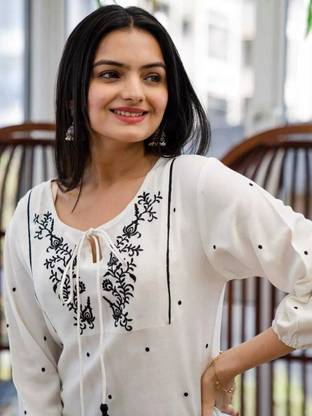 HouseOfCommon Women Polka Print A-line Kurta