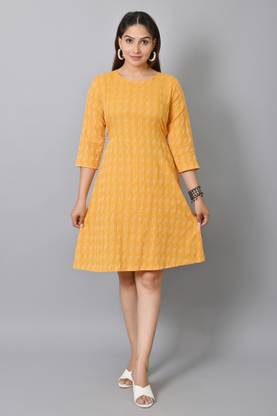 Women A-line Yellow Dress