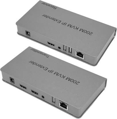 RuhZa HDMI 200m KVM IP Extender RJ45 IP Network KVM Over IP Extender 10 cm KVM Console