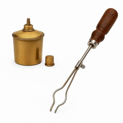 Apex Labs Brass Spirit Lamp With Test Tube Holder for Lab Use Laboratory Bunsen Burner