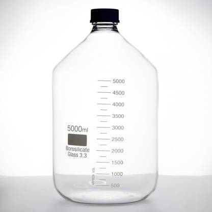 Rawal Borosilicate Heavy Glass Reagent Bottle 5000ml with Leak Proof Screw Cap for Lab Laboratory Dropper Bottle