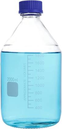 Salco Lab Media Storage Round Bottle Graduated Glass Container GL45 Screw Cap Laboratory Dropper Bottle