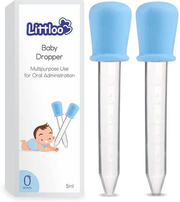 Littloo Baby Dropper High-Quality Silicone Graduated Plastic Pipette for Feeding Liquids Laboratory Dropper Bottle
