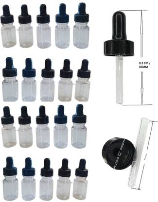 VAHISSH LIFE INC 20 Pcs of 15 ml Clear Bottles with 1ml Dropper Calibrated 1 ml dropper 1ml Laboratory Dropper Bottle