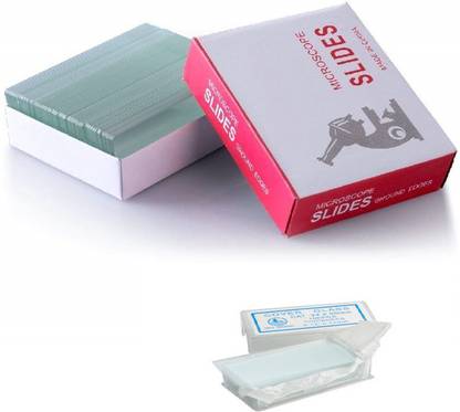 Labzee Laboratory Glass Slide 75 x 25 MM (50 Pcs) With Cover Slip 22 x 50 MM (100 Pcs) Standard Slide