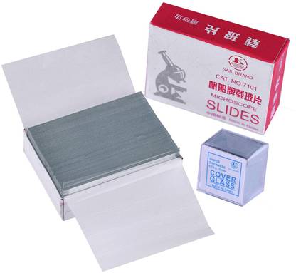 Labzee Laboratory Glass Slide 75 x 25 MM (50 Pcs) With Cover Slip 22 x 22 MM (100 Pcs) Standard Slide