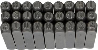 Groz 26102 | Letter Stamp Set with Induction Hardened Ends Label Stamping Machine