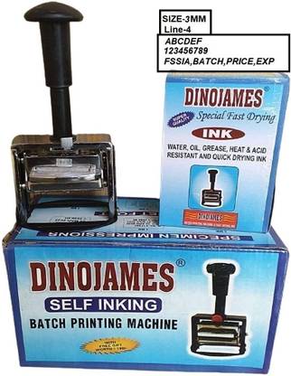 dinojames Batch printing\ Coding Machine Size-3mm ,30*60 groove Label Stamping Machine