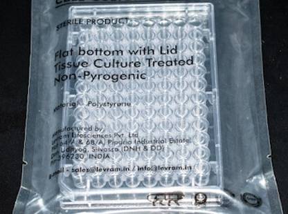 LEVRAM Cell culture plate ( Elisa Plate ) 96 well 96 Cavities Laboratory Spot Plate