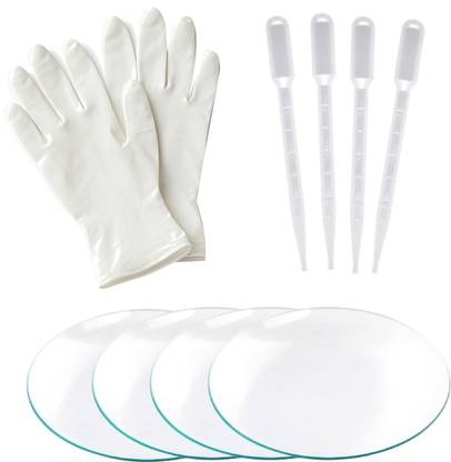 LABXPORT Watch Glass 75mm, 3ml Dropper & Gloves for beakers Covering lab ink filler Use Laboratory Watch Glass