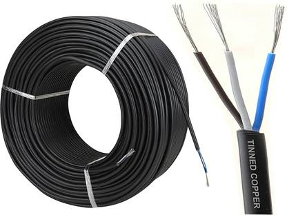 TRICOM TINNED COPPER, 3 CORE, water level Cable 0.2 sq/mm Black 50 m Wire