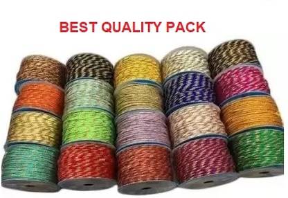 SILKYNO Pack of 15 - 2 Meter Each MULTICOLOR DORI Lace Reel