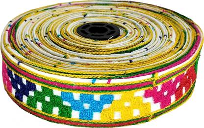 KURLZ K_355891 1.5 Inch Kutch Embroidery Border For Chaniya Choli, Saree, Dupatta|Size: 9 Yards Lace Reel