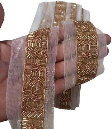 VINAYAK GALLERY net Fabric Lace Border for Dresses, Sarees, Lehenga, Suits, Blouses, (9 Mtr)) Net Saree Falls